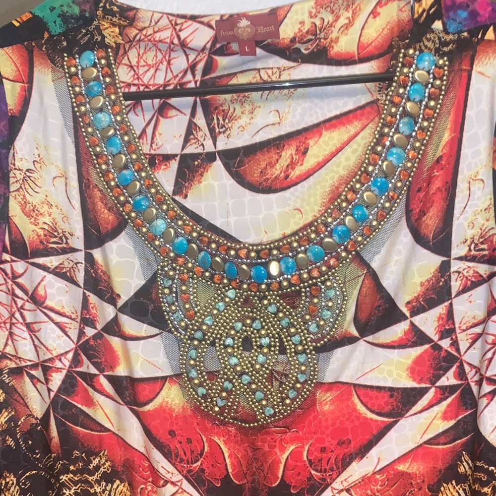 Embellished Multicolor Women's Top